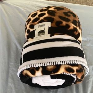 Pink leopard Sherpa blanket
